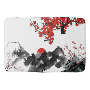 Japanskt landskap Bath Mat Badrumsmatta