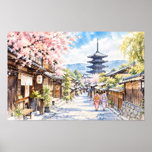 Japanskt landskap poster (Framsidan)