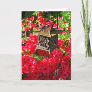Japanskt Lantern- och Azaleas-hälsningskort Kort