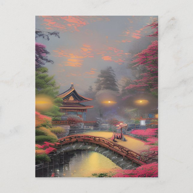 Japanskt liggande grafik vykort (Framsida)