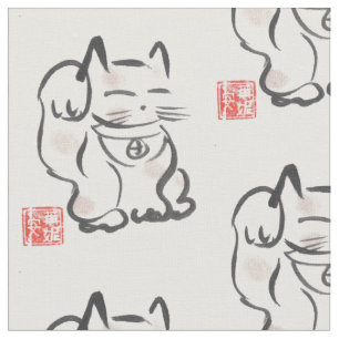 Japanskt lyckligt kattManeki Neko tyg