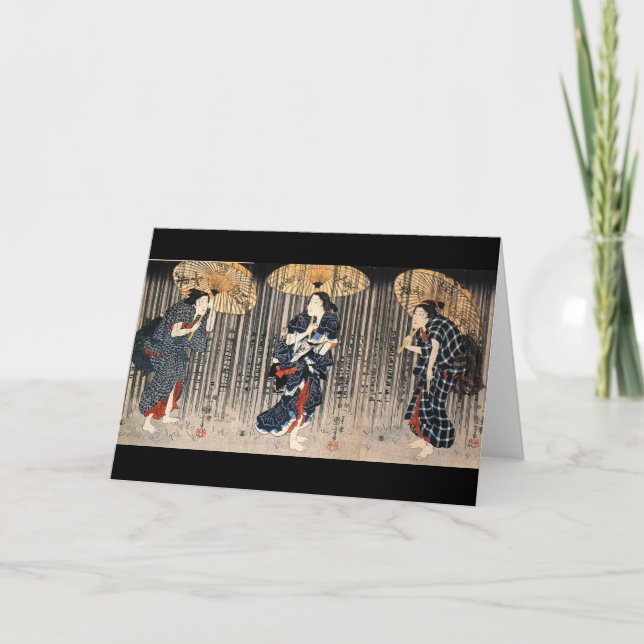 Japanskt måla C. 1800's Kort (Framsida)