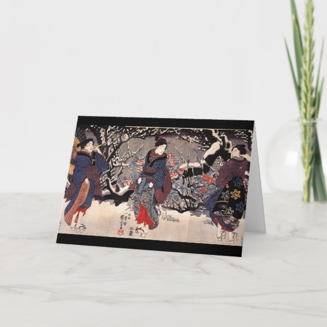 Japanskt måla C. 1800's Kort (Framsida)