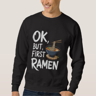 Japanskt mat ok men först Ramen, asiatiskt mat Ram Lång Ärmad Tröja