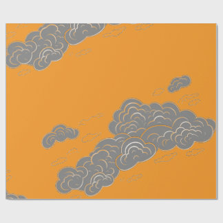 JAPANSKT MOLNDESIGN I ORANGE PRESENTPAPPER