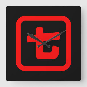 Japanskt nummer sju 七 【 Nana 】 Kanji Fyrkantig Klocka