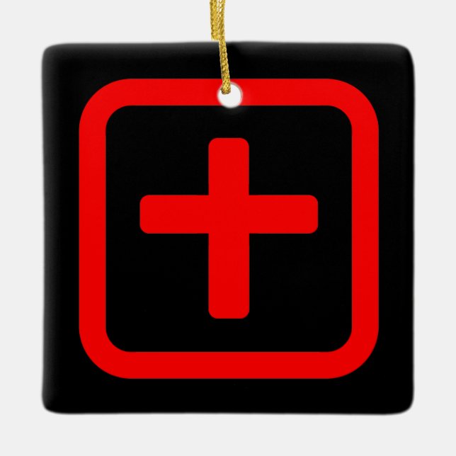 Japanskt nummer tio 十 【 Ju 】 Kanji Julgransprydnad Keramik (Framsida)