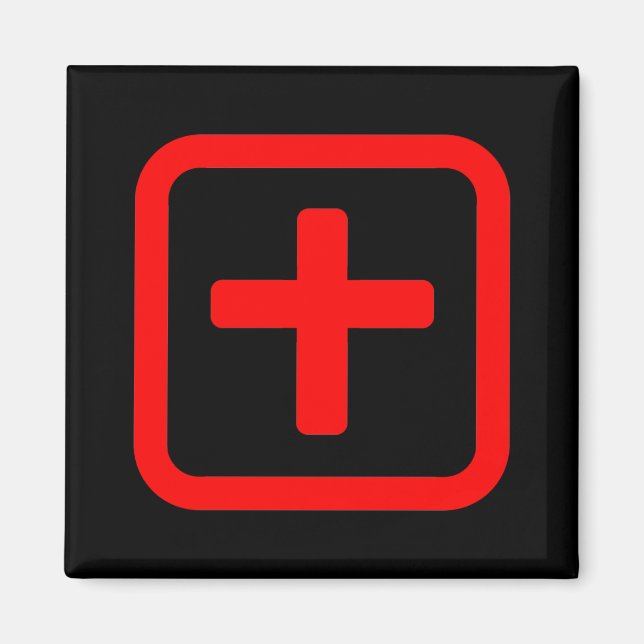 Japanskt nummer tio 十 【 Ju 】 Kanji Magnet (Framsidan)