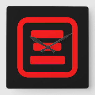 Japanskt nummer tre 三 【 San 】 Kanji Fyrkantig Klocka