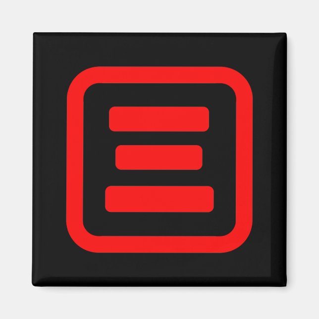 Japanskt nummer tre 三 【 San 】 Kanji Magnet (Framsidan)