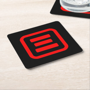 Japanskt nummer tre 三 【 San 】 Kanji Underlägg Papper Kvadrat