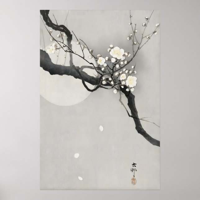 Japanskt plommonblomster Väggkonsttryck  Vintage Z Poster (Framsidan)