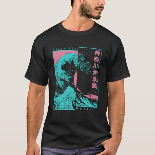 Japanskt pop Aesthetic Hokusai Underbar Wave Av Ka T Shirt (Framsida)