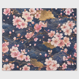 Japanskt Sakura-Akvarellmönster | Elegant Körsbär Presentpapper