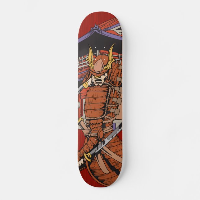 Japanskt SamuraiSkateboarddäck Old School Skateboard Bräda 21,6 Cm (Framsida)