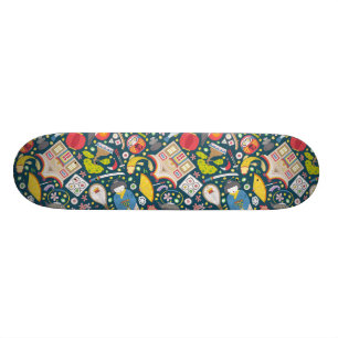 Japanskt Seamless mönster Mini Skateboard Bräda 18,5 Cm
