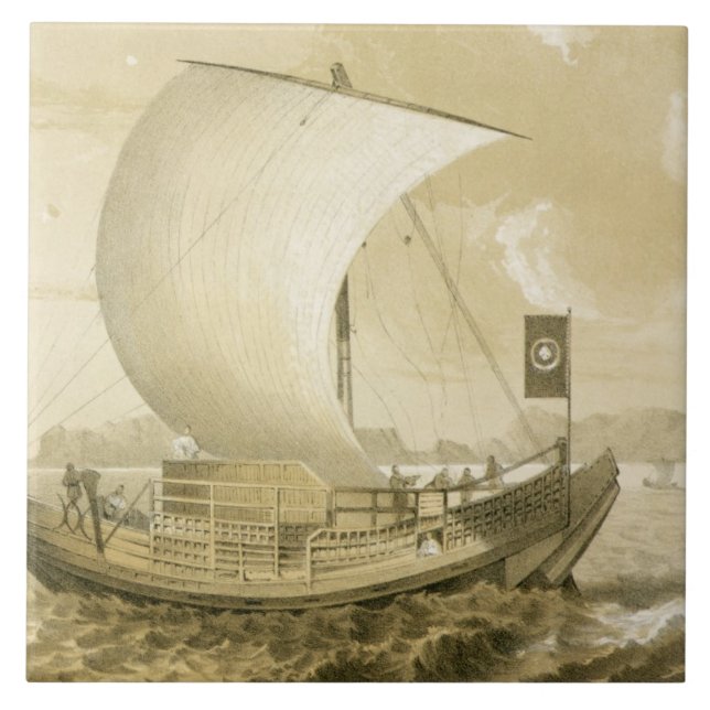Japanskt skräp, pub. vid Sarony & Co. c.1856 Kakelplatta (Framsidan)