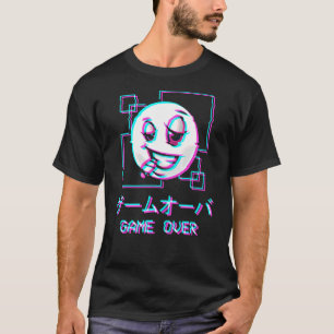 Japanskt spel över den estetiska Lycklig-Ansiktet T Shirt