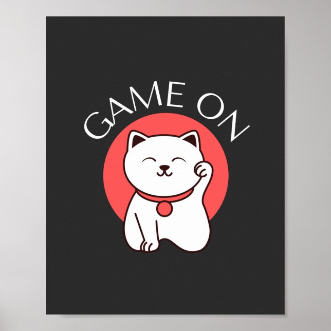 Japanskt spel på kattspel - Bra Gaming Poster (Framsidan)