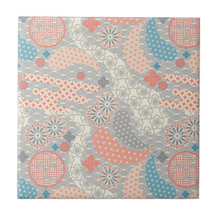 Japanskt stilmönster. Illustration Kakelplatta