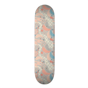 Japanskt stilmönster. Illustration Old School Skateboard Bräda 21,6 Cm