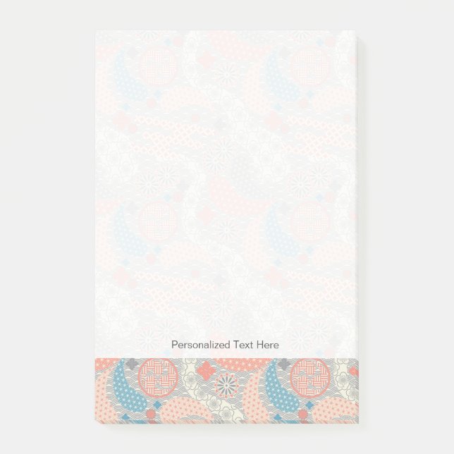 Japanskt stilmönster. Illustration Post-it Block (Framsida)