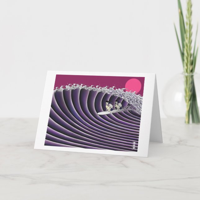 japanskt surfa för solnedgång kort (Framsida)