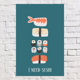 Japanskt Sushi Anpassad Text Poster