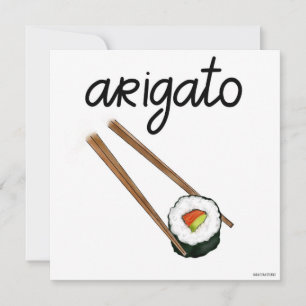 Japanskt sushi Arigato-tack-kort