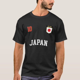 Japanskt team Sports Number 10 Ocer Japanska Flagg T Shirt