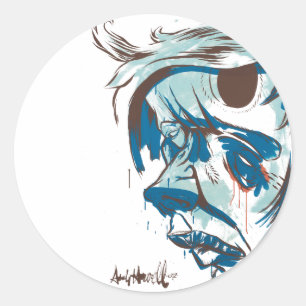 Japanskt tecken - röd runt klistermärke