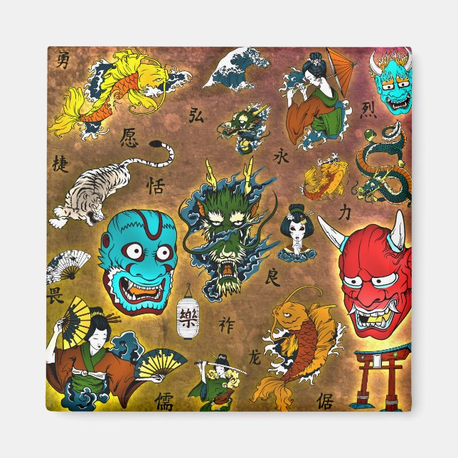 Japanskt tema magnet (Framsidan)