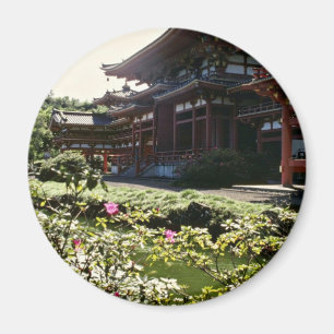Japanskt tempel, Byodo-i - Oahu blommor Magnet