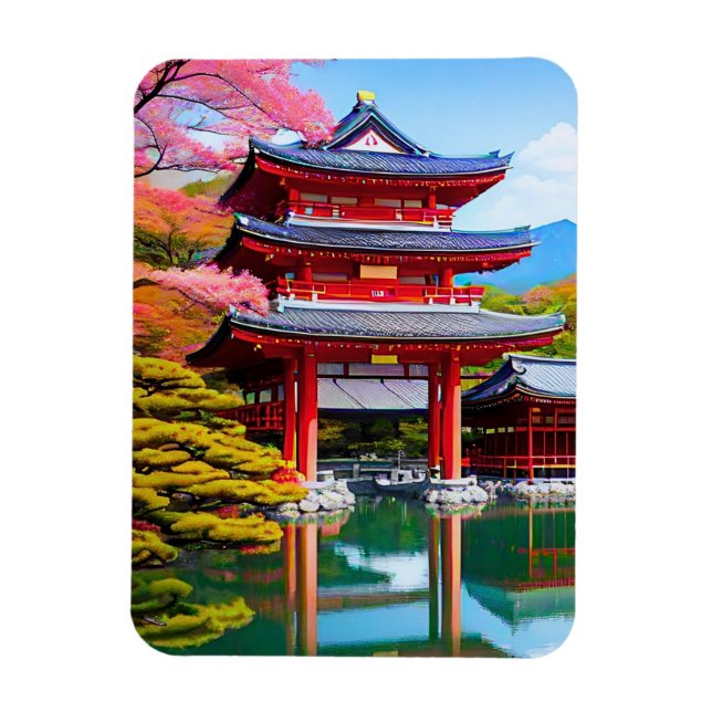 Japanskt Temple Magnet (Vertikal)