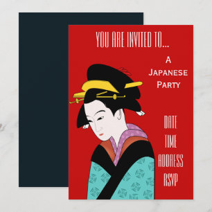 Japanskt themed GeishaJapan party Inbjudningar