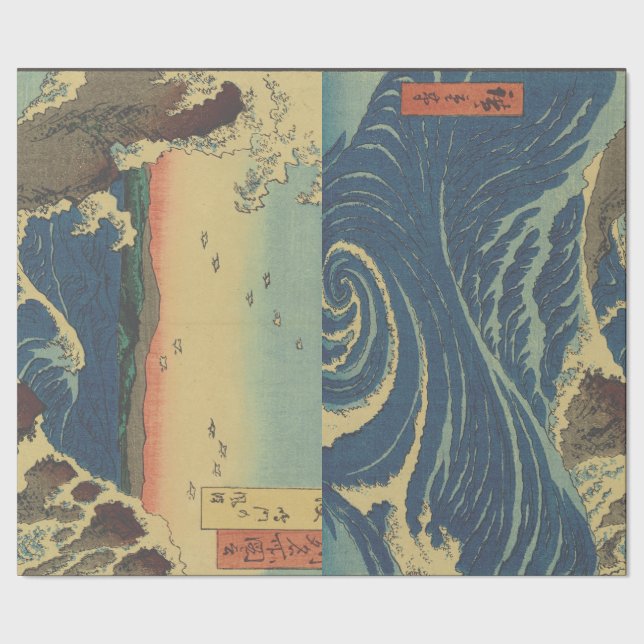 JAPANSKT TRÄBLOCKSTRYCK PRESENTPAPPER (Seam)