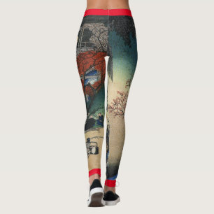JAPANSKT TRÄKLOSSTRYCK AV UTSKRIVAVEN DAMASKER LEGGINGS
