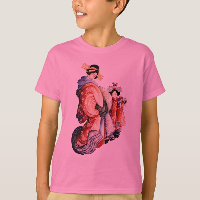 Japanskt träklosstryck t-shirt (Framsida)