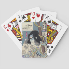 Japanskt träklosstryck vid Kunichika Kortlek