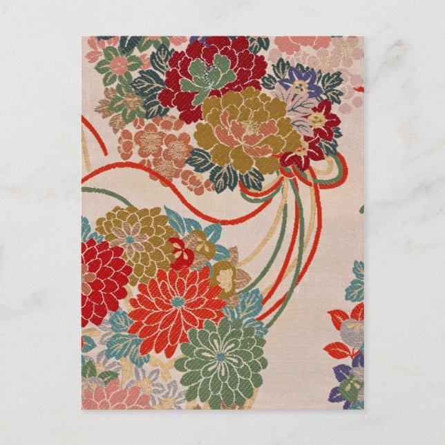 Japanskt tyg 2012 Pocket Calendar Postcard Vykort (Framsida)