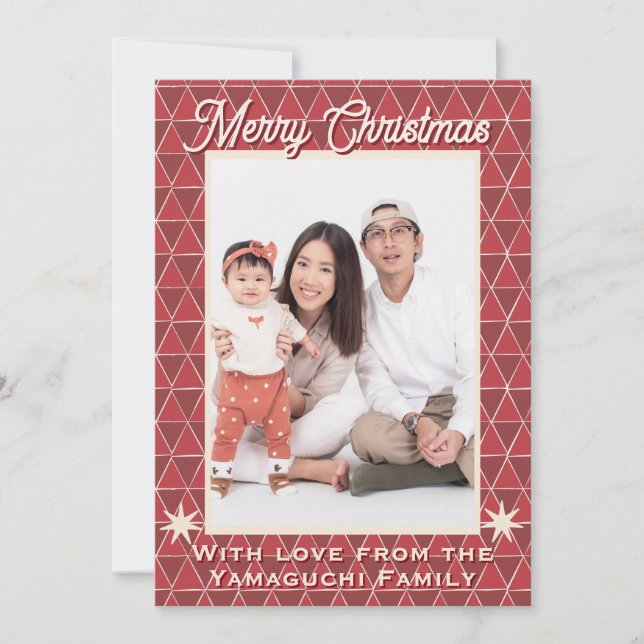 Japanskt Uroko-mönster Julfotografi  Julkort (Framsida)