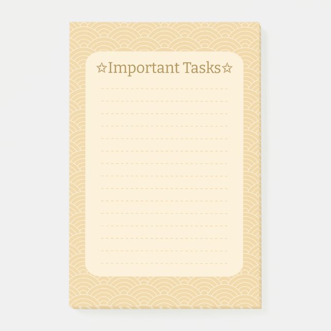 Japanskt vågmönster - Viktig uppgift Post-it Block (Framsida)