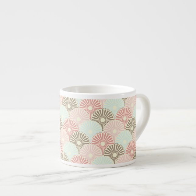 Japanskt vintagemönster espressomugg (Framsida höger)