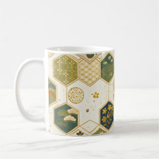 Japanskt Washi-papper Sexhörningsmönster | Sömlöst Kaffemugg
