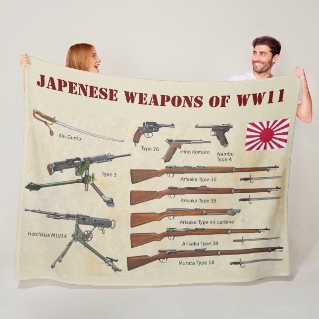 JAPENESS VAPEN AV WWII FLEECEFILT (På plats)