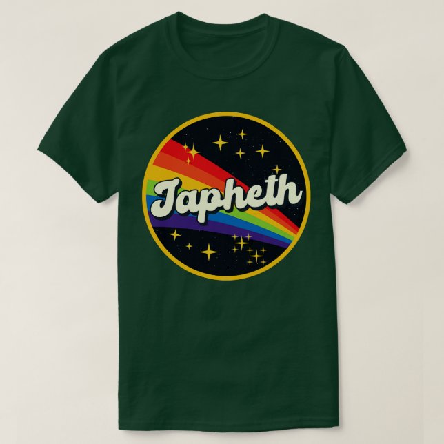 Japheth Rainbow in Space Vintage Stil T Shirt (Design framsida)