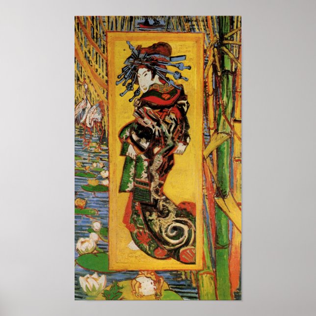 Japonaiserie, Oiran (Courtesan) Van Gogh Fine Art Poster (Framsidan)