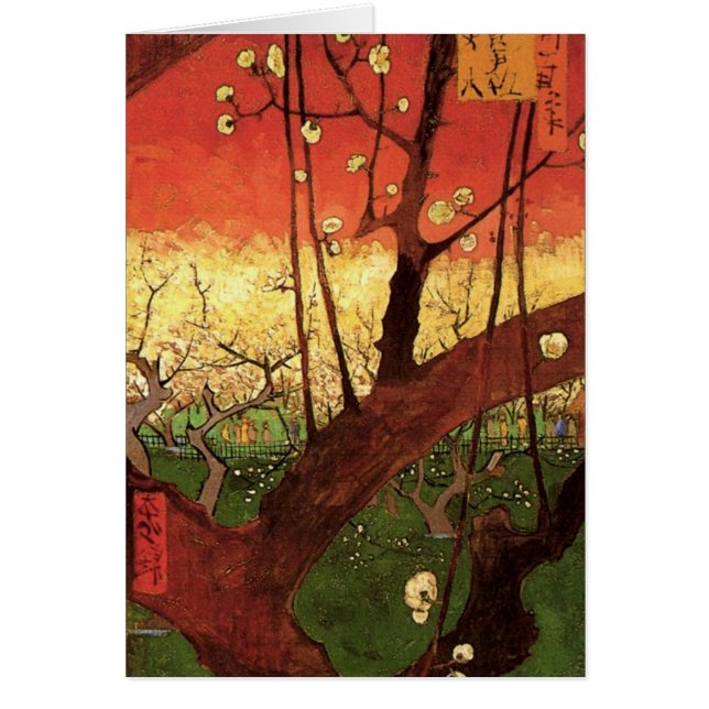 Japonism: Blommar Plum Träd av Vincent van Gogh Hälsningskort (Framsidan)