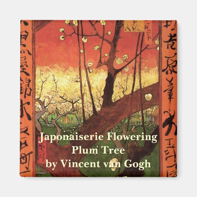 Japonism: Blommar Plum Träd av Vincent van Gogh Magnet (Framsidan)