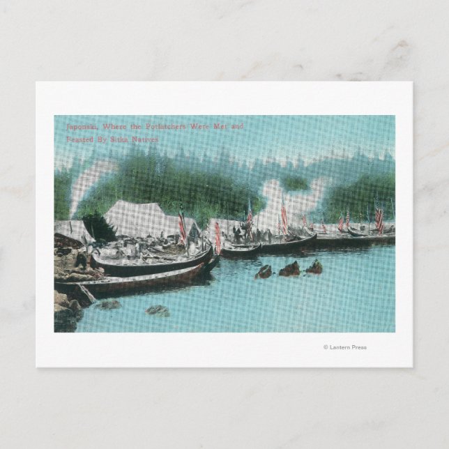 Japonski Island - Potlatchers & Sitka infödda Vykort (Framsida)